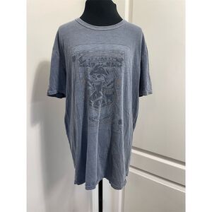 Lucky Brand Men's Blue Gray Skull Graphic Tee Size M Crew Neck